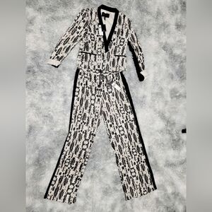 BCBG MAXAZRIA 2-Piece Black & White Combo Print Suit, Small